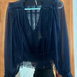 Free People lace blouse size L